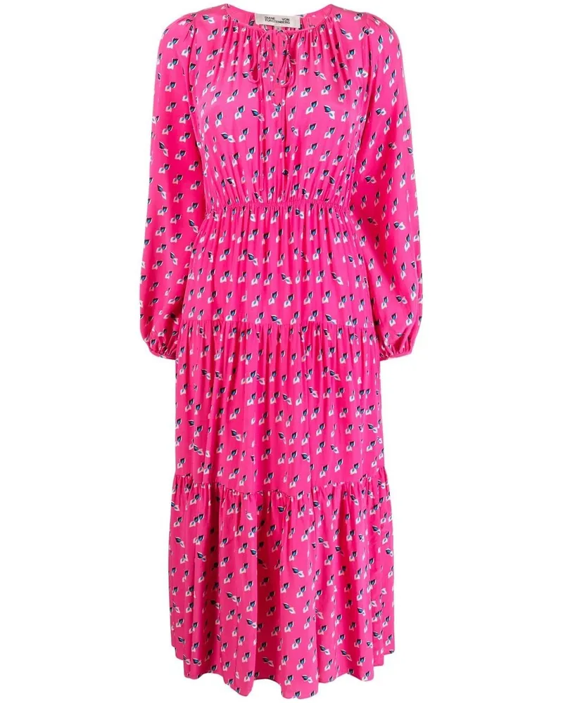 Diane von Furstenberg Kleid mit rundem Ausschnitt - Rosa Rosa