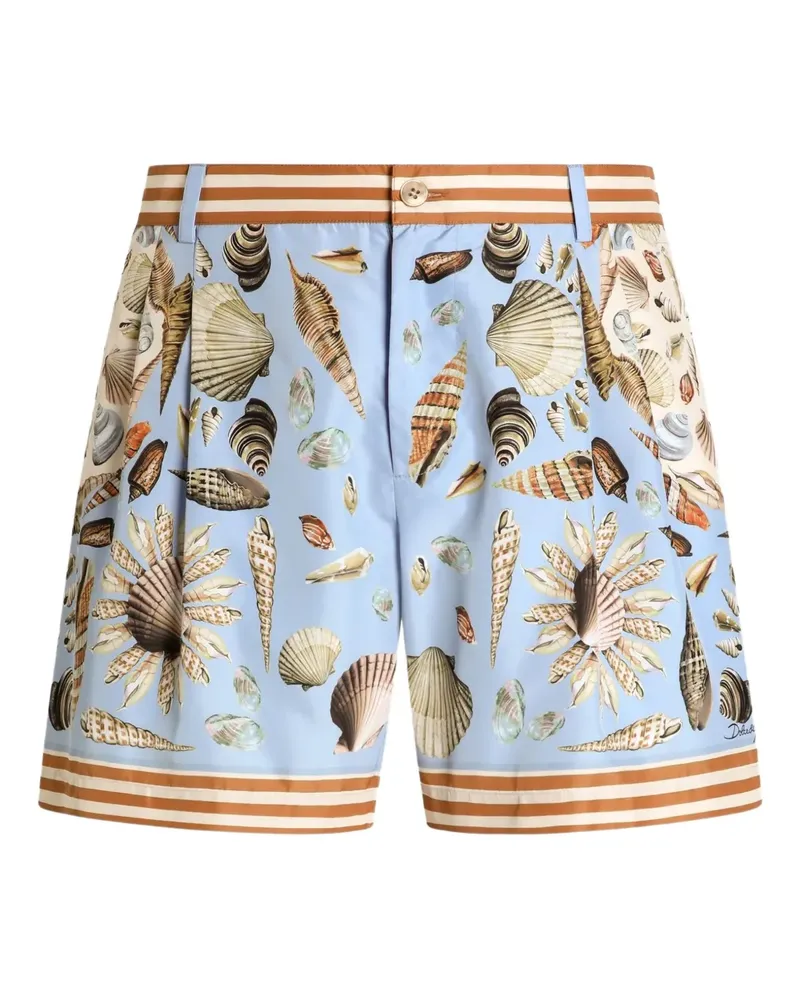 Dolce & Gabbana Klassische Shorts mit Muschel-Print - Blau Blau