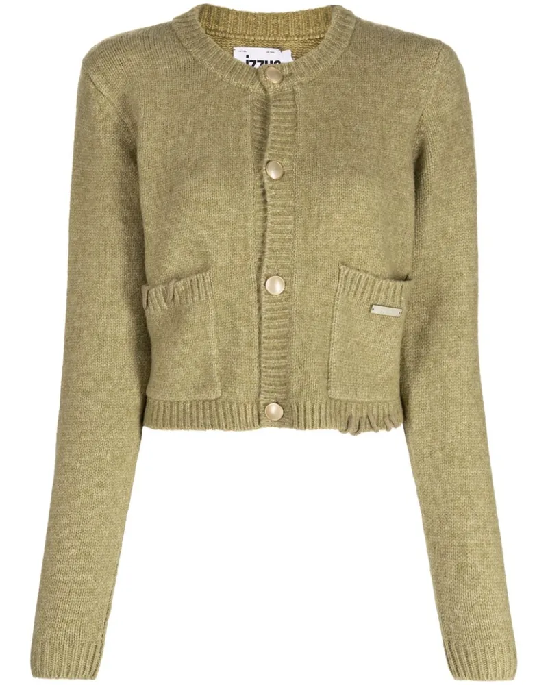 Izzue Cardigan mit Logo-Patch - Grün Grün