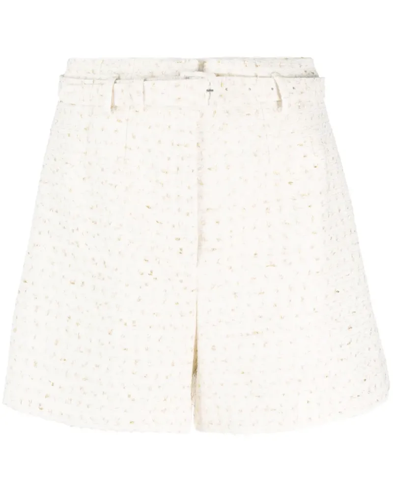Self-Portrait Boucle-Shorts mit Gürtel - Nude Nude