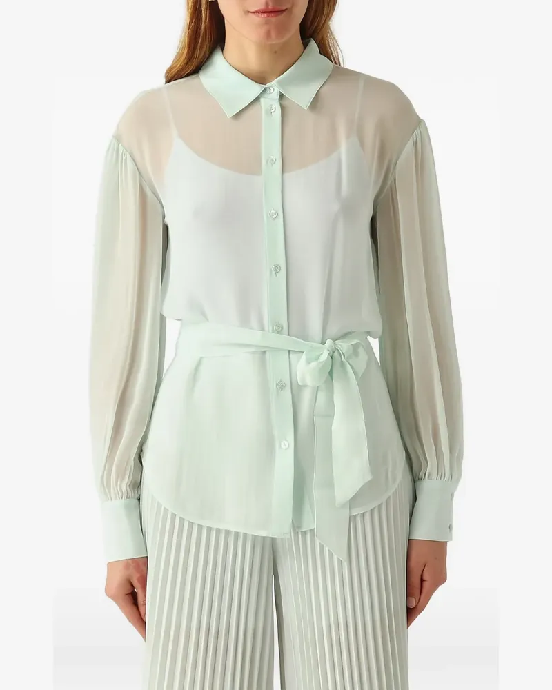 Twin-Set sheer self-tie blouse - Grün Grün