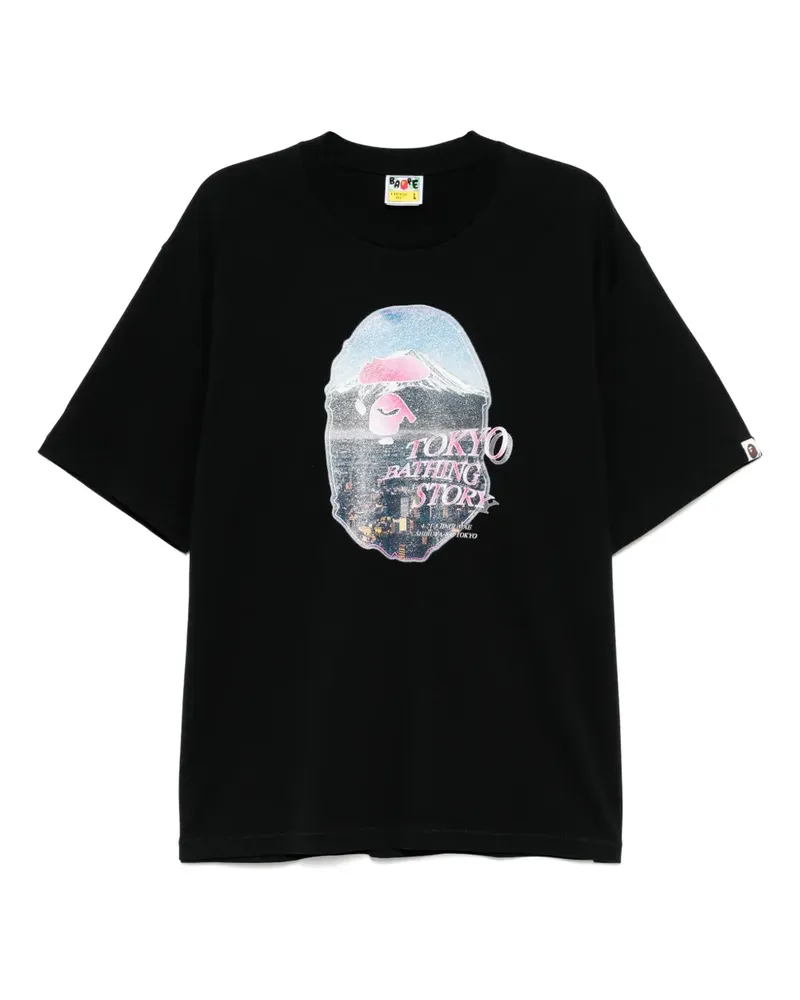 BAPE T-Shirt mit Logo-Print - Schwarz Schwarz