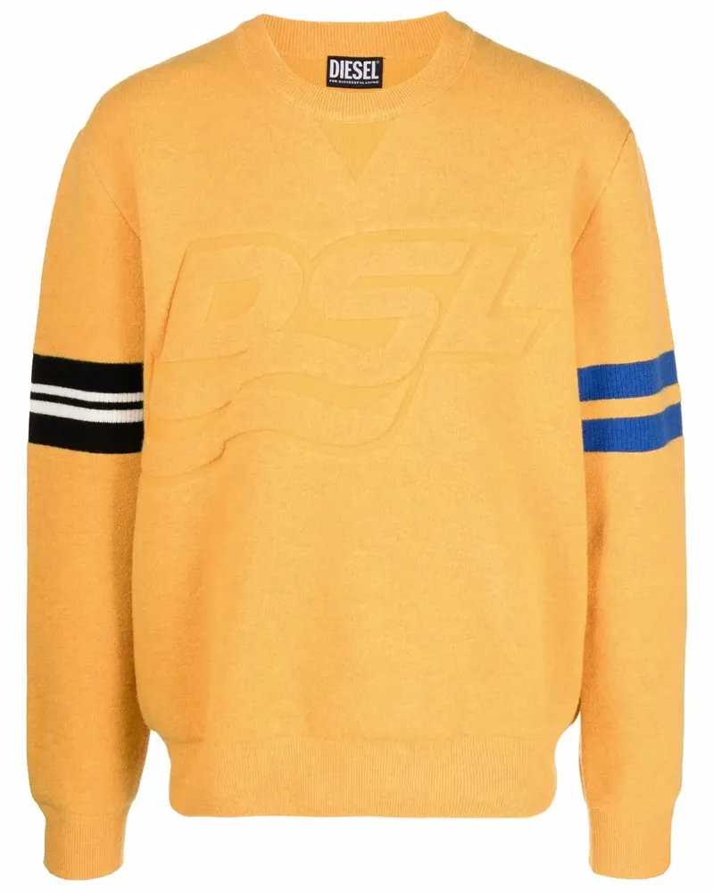 Diesel Pullover mit eingeprägtem Logo - Gelb Gelb