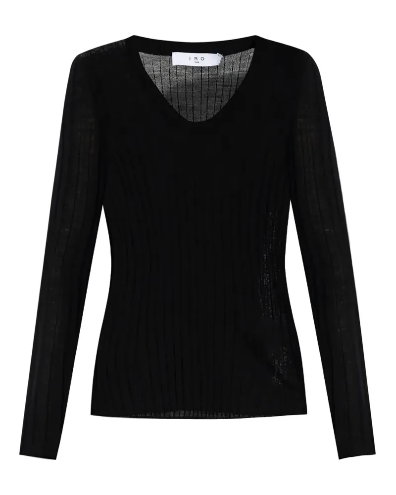 IRO Gerippter Strickpullover - Schwarz Schwarz