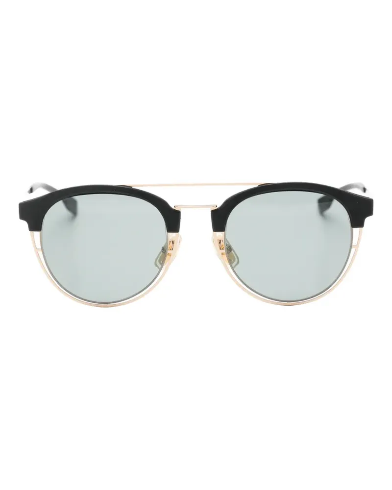 HUGO BOSS round-frame double-bridge sunglasses - Schwarz Schwarz