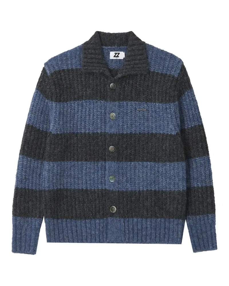 Izzue Grob gestrickter Cardigan mit Streifen - Blau Blau