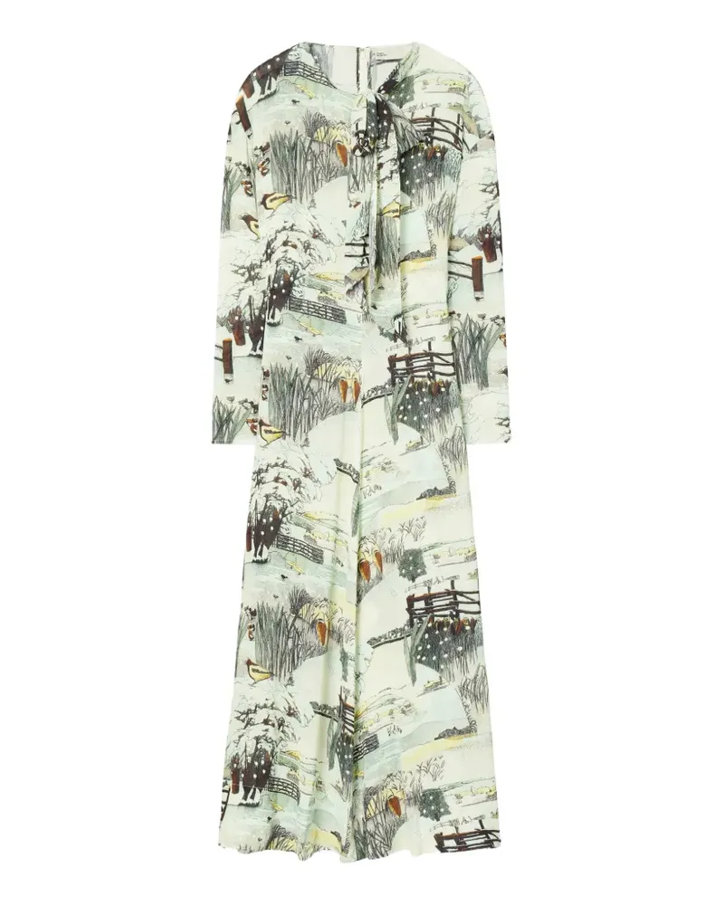 Tory Burch Viskose-Midikleid mit Print - Nude Nude