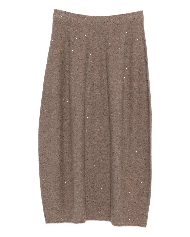 Antonelli Firenze Midirock mit Pailletten - Nude Nude