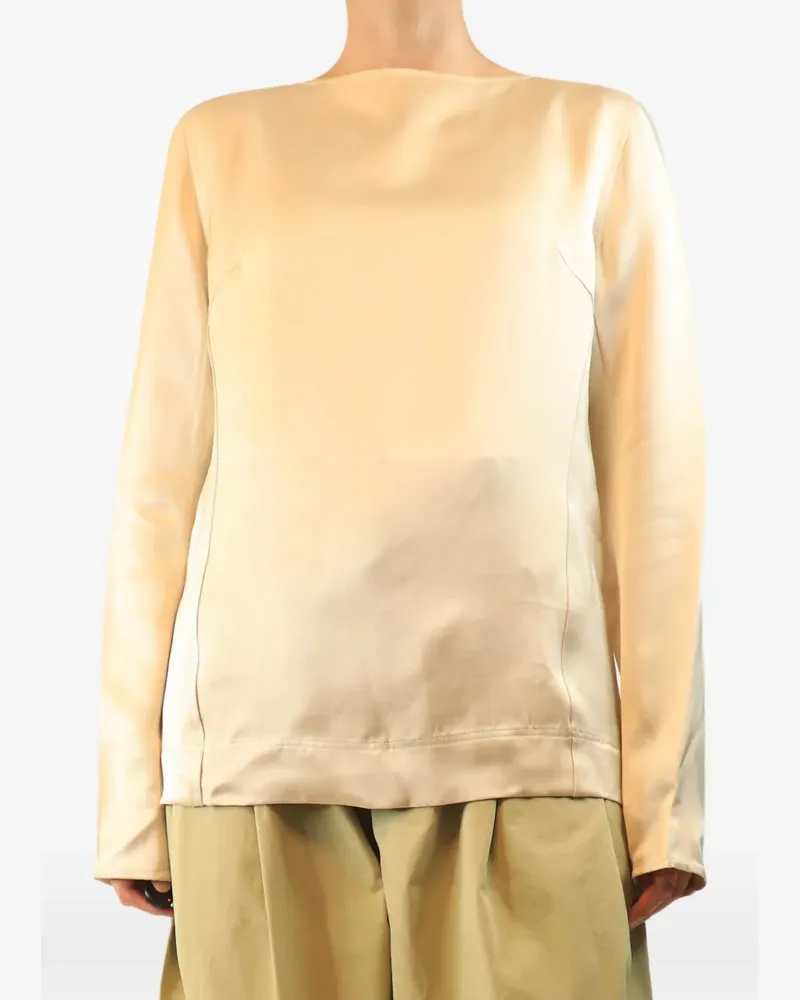 Totême Langärmeliges Satin-Top - Nude Nude