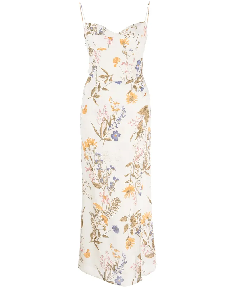 Reformation Kleid mit Blumen-Print - Weiß Weiß