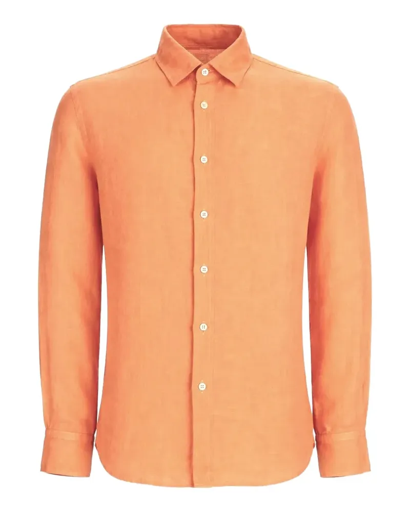120% Lino button-down long-sleeve shirt - Orange Orange