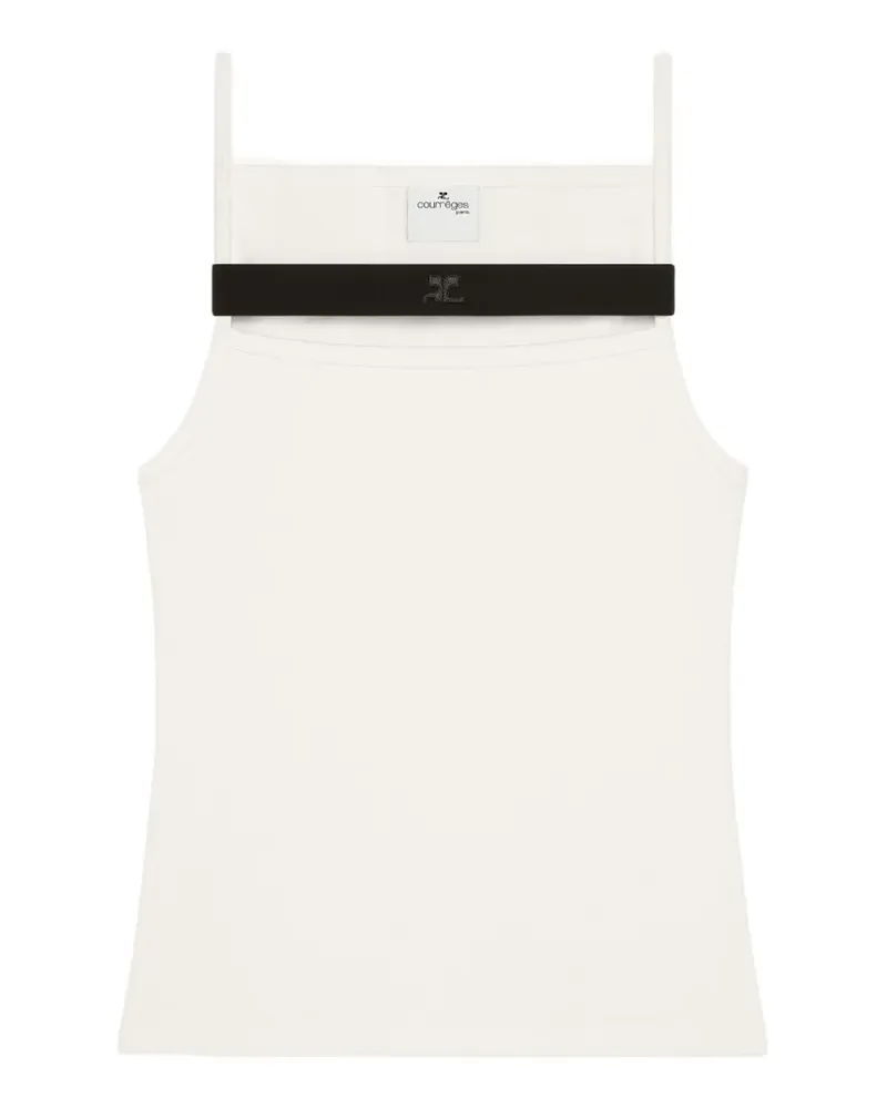 Courrèges 90 rib-strap top - Weiß Weiß