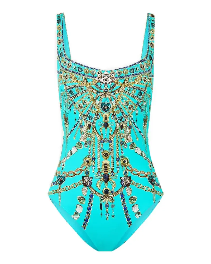 Camilla underwire square-neck swimsuit - Blau Blau