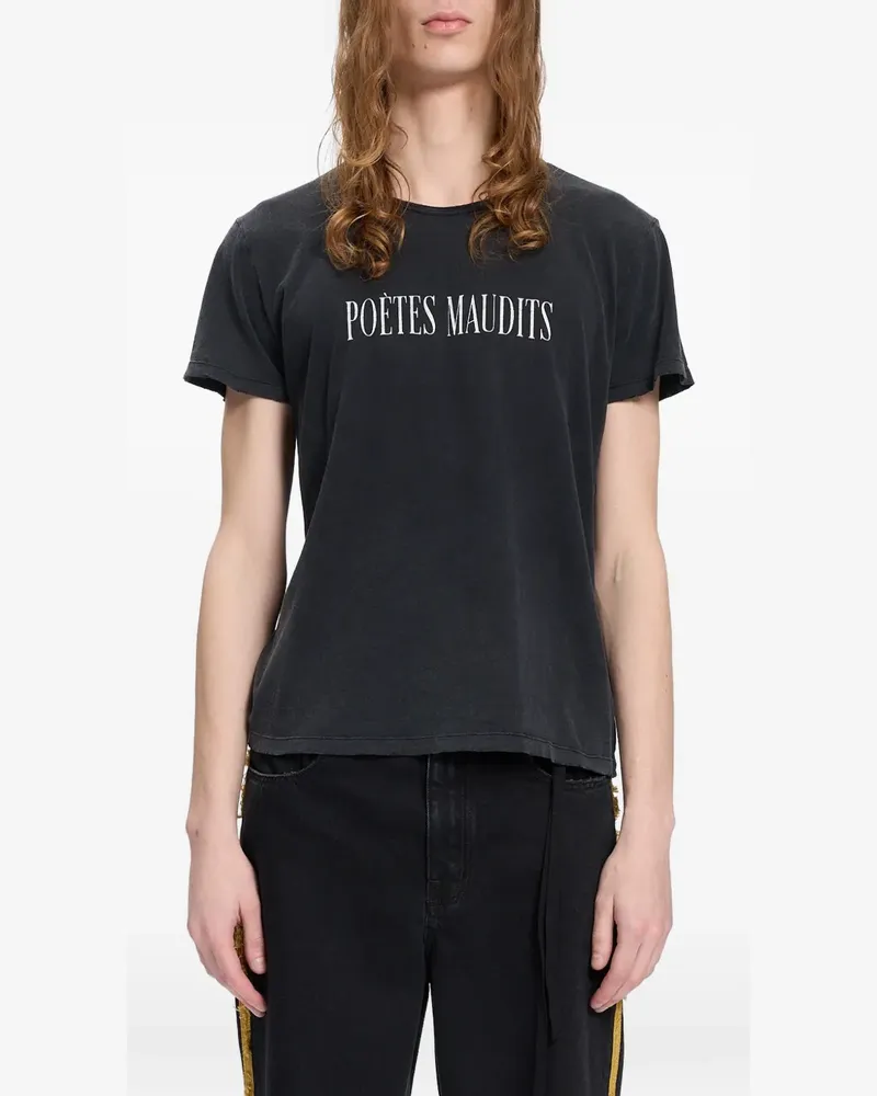 Ann Demeulemeester T-Shirt mit Slogan-Print - Grau Grau