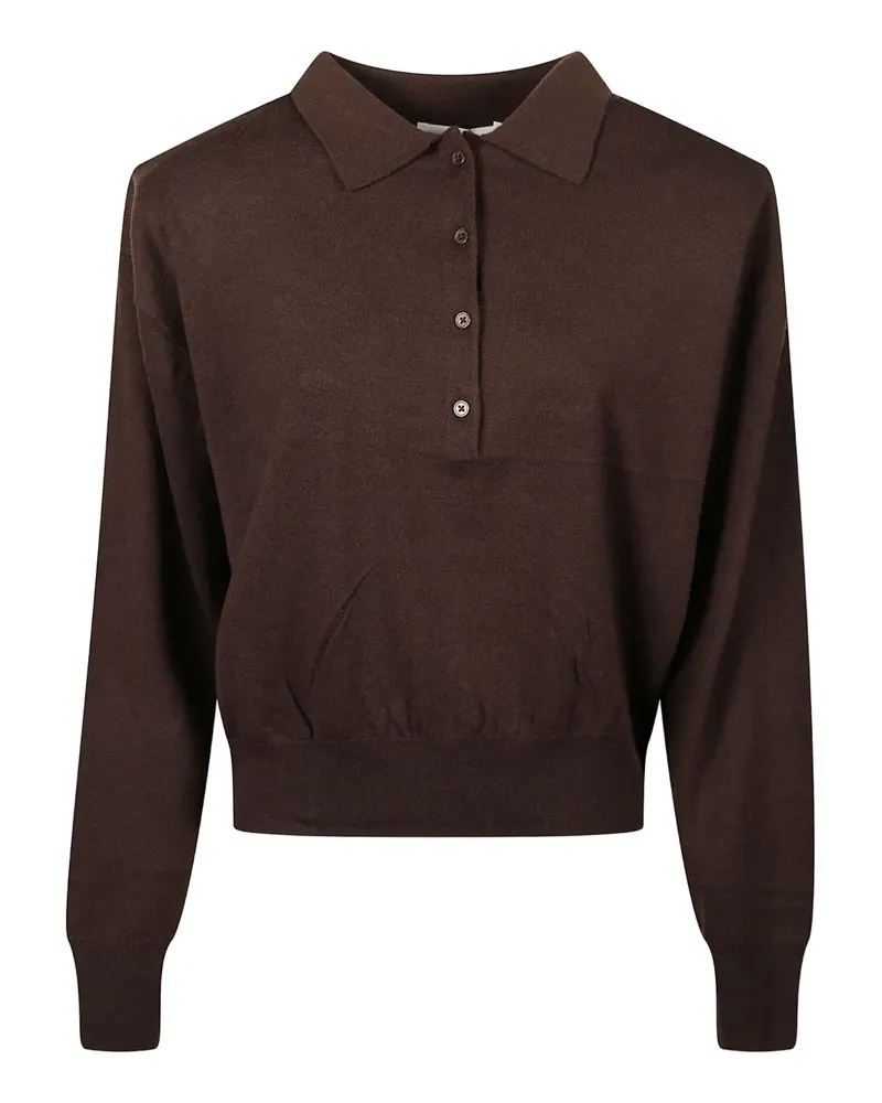 FRANKIE Shop Wattiertes Croydon Poloshirt - Braun Braun