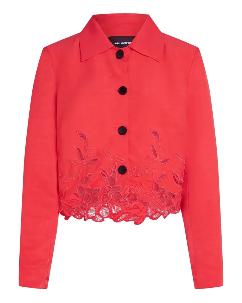 Karl Lagerfeld Bestickte Cropped-Jacke - Rot Rot
