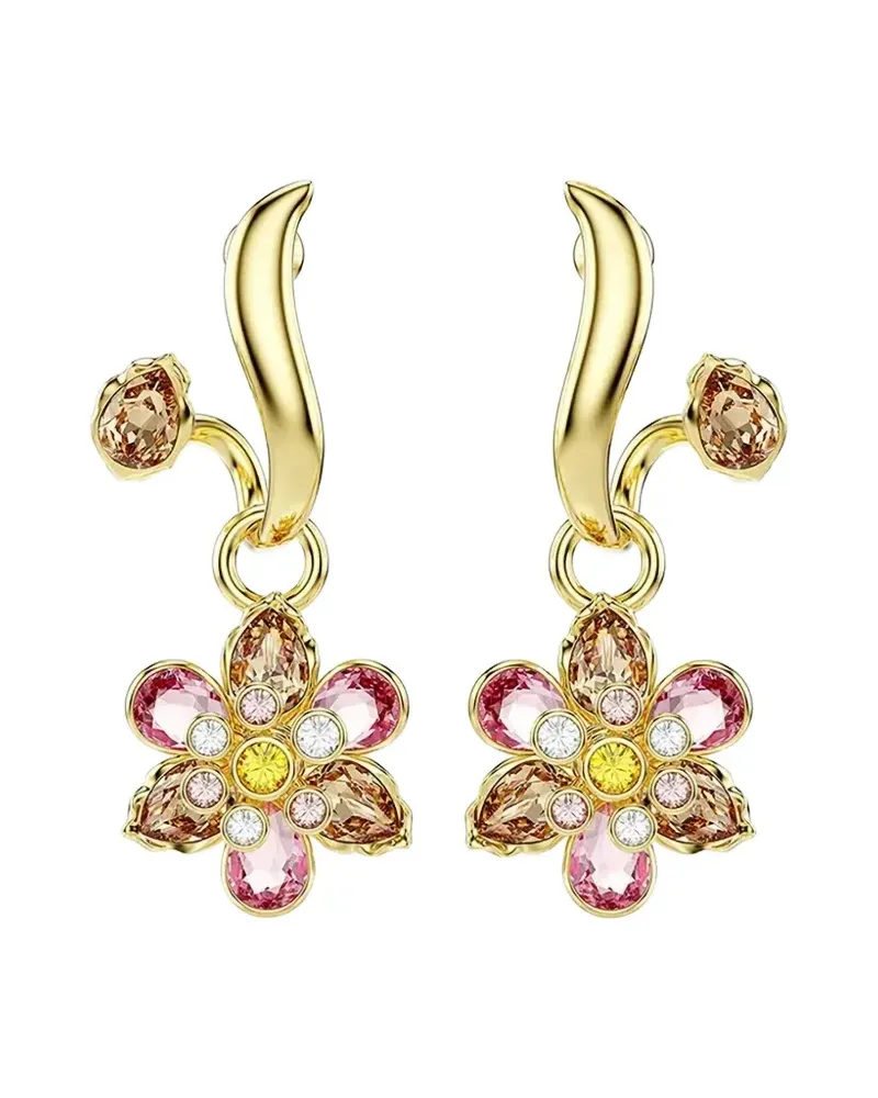 Swarovski Idyllia flower-motif earrings (set of three) - Gold Gold