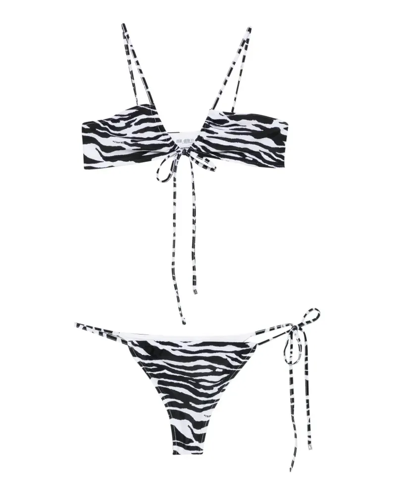 ATTICO zebra-print tie-fastening bikini - Weiß Weiß