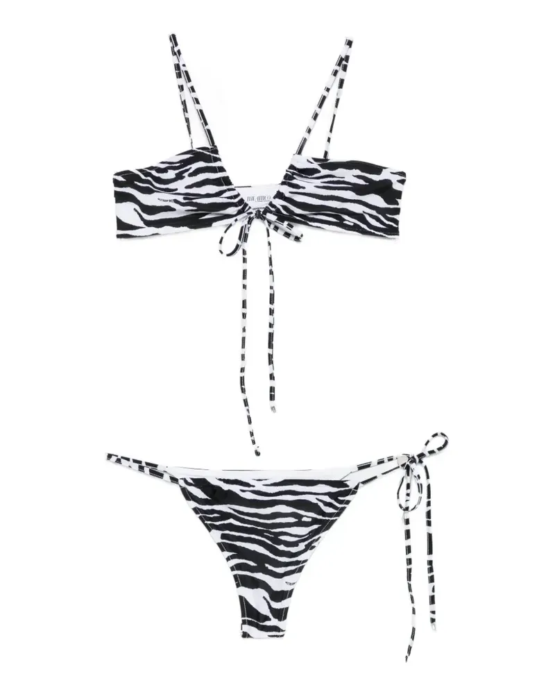 ATTICO zebra-print tie-fastening bikini - Weiß Weiß