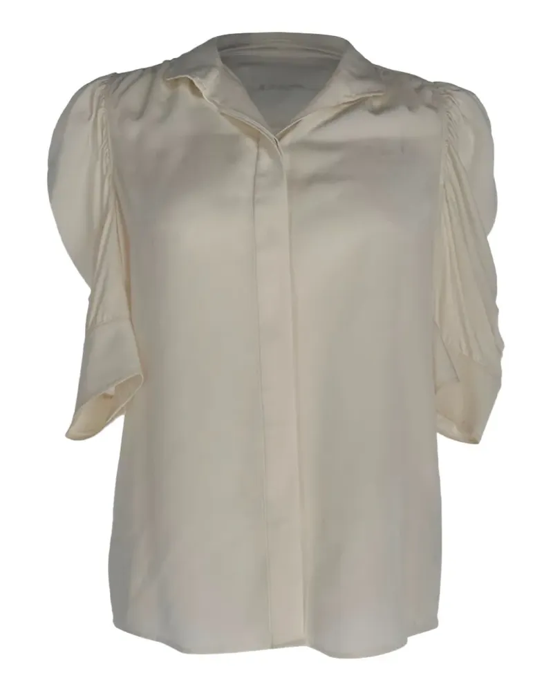 Frame Denim Gillian puff-sleeve blouse - Nude Nude