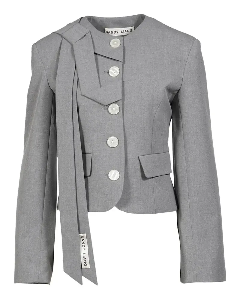 Sandy Liang Einreihiger Blazer mit Schleifendetail - Grau Grau