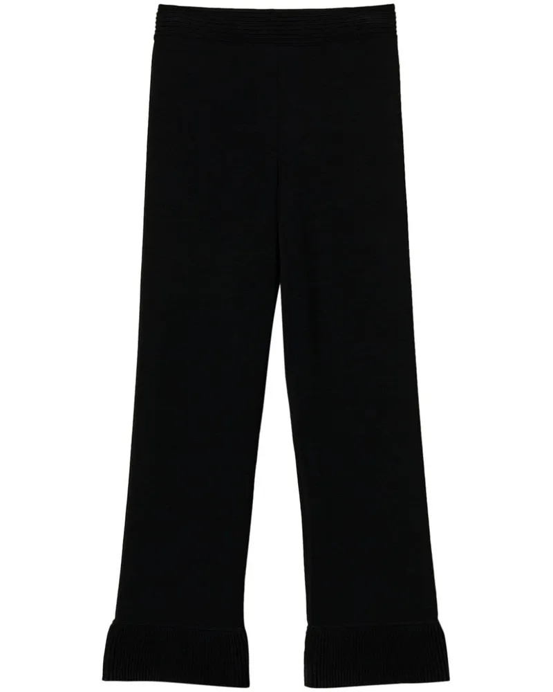 Twin-Set Ausgestellte Strickhose - Schwarz Schwarz