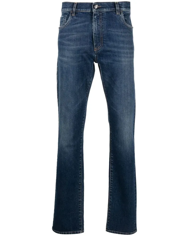 Billionaire Straight-Leg-Jeans mit Logo-Patch - Blau Blau