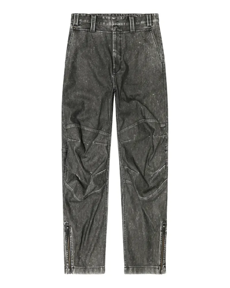 Diesel pants in distressed-effect bonded material - Grau Grau