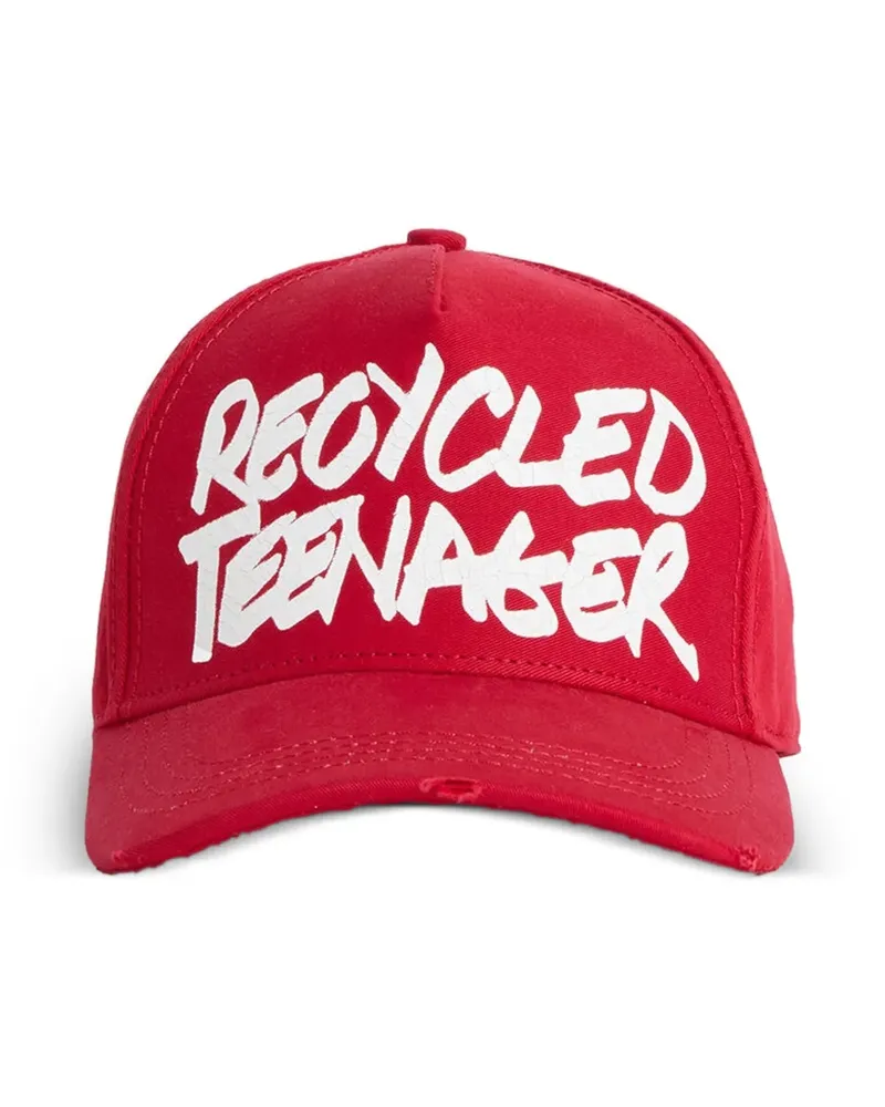 Dsquared2 Baseballkappe im Distressed-Look - Rot Rot