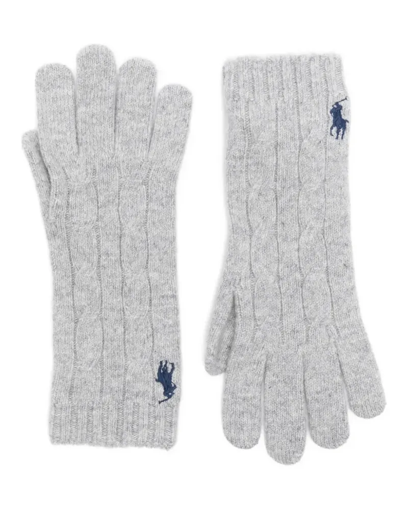 Ralph Lauren Zopfmuster-Handschuhe mit Logo-Stickerei - Grau Grau