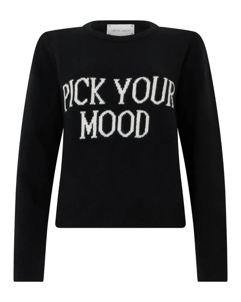 Alberta Ferretti Pullover mit Slogan-Intarsie - Schwarz Schwarz