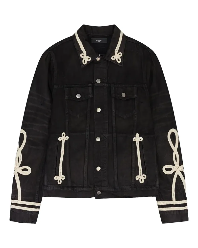 Amiri Rough Roping Trucker Jeansjacke - Schwarz Schwarz