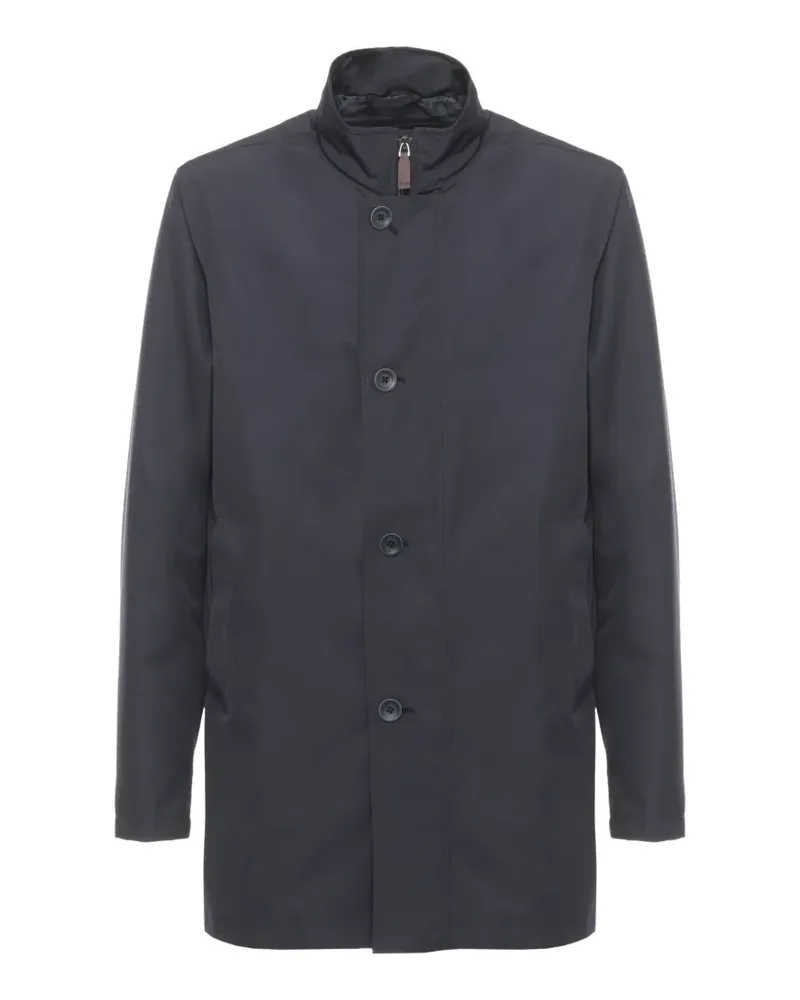 Herno high-neck button-fastening coat - Blau Blau