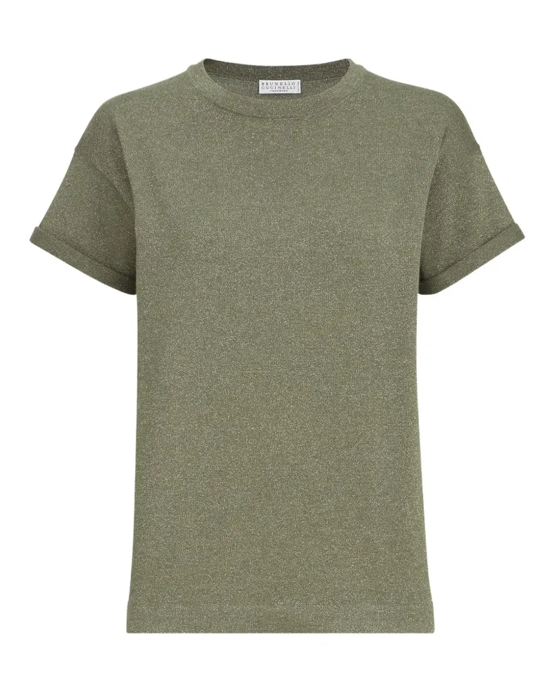 Brunello Cucinelli Leichtes T-Shirt aus Kaschmir und Seide - Grün Grün