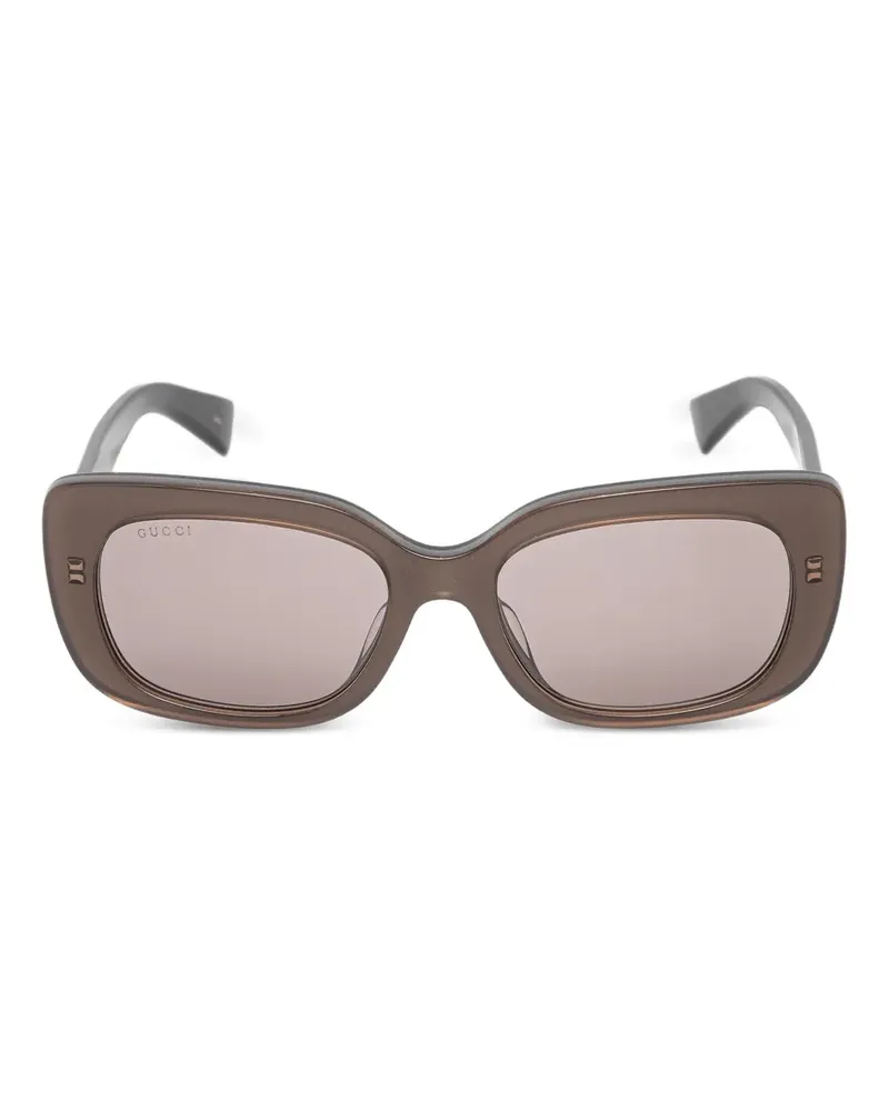 Gucci Sonnenbrille mit eckigem Gestell - Braun Braun