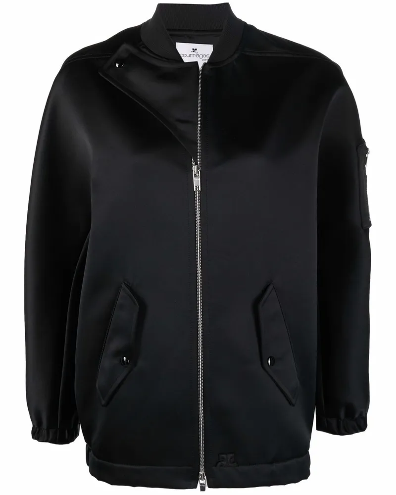 Courrèges Bomberjacke mit Reißverschluss - Schwarz Schwarz