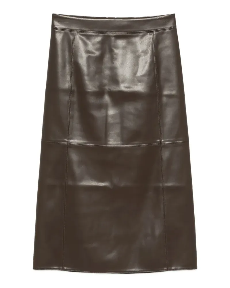 Max Mara Midirock aus beschichtetem Jersey - Braun Braun