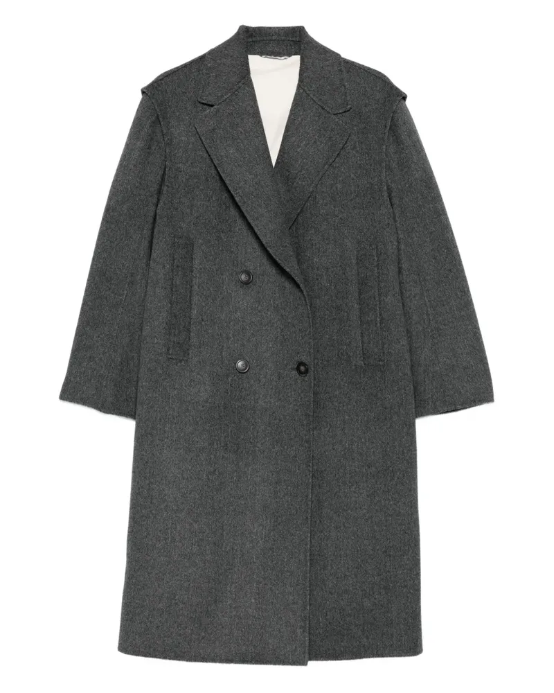 Max Mara Doppelreihiger Mantel - Grau Grau
