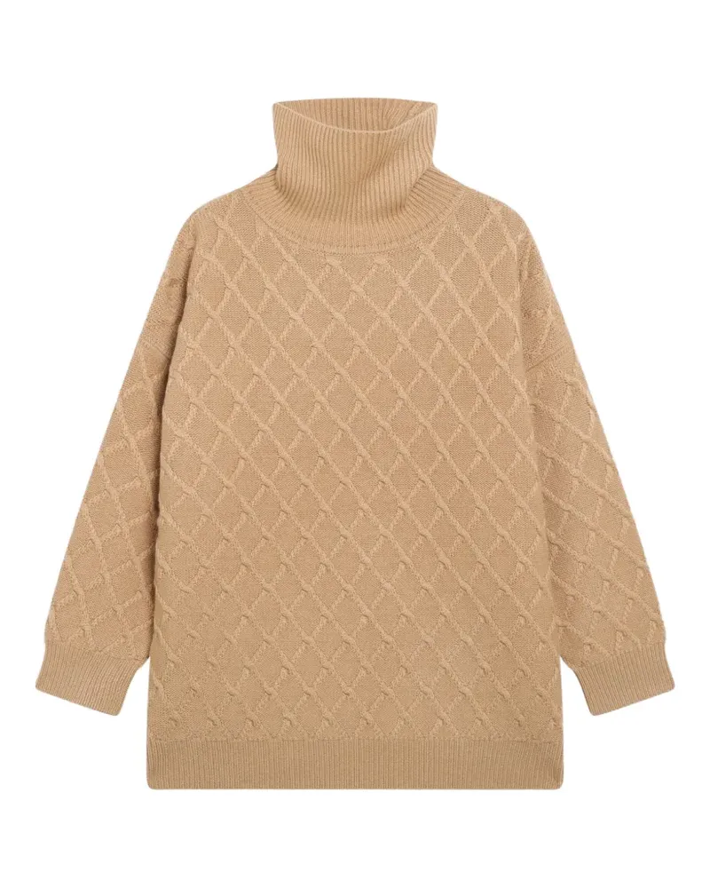 Max Mara oversized diamond wool-and-cashmere sweater - camel - Nude Nude