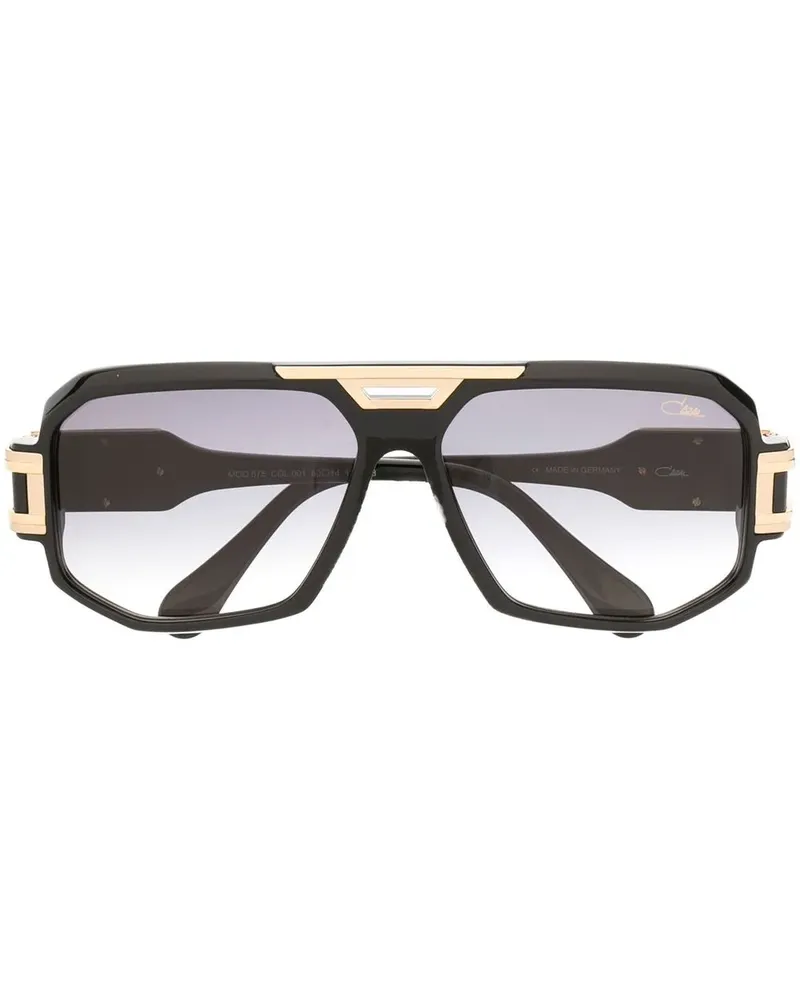 CAZAL Sonnenbrille mit eckigem Gestell - Schwarz Schwarz