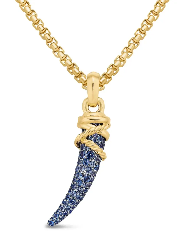 David Yurman 18kt Tusk Gelbgoldamulett 28,8mm - Blau Blau