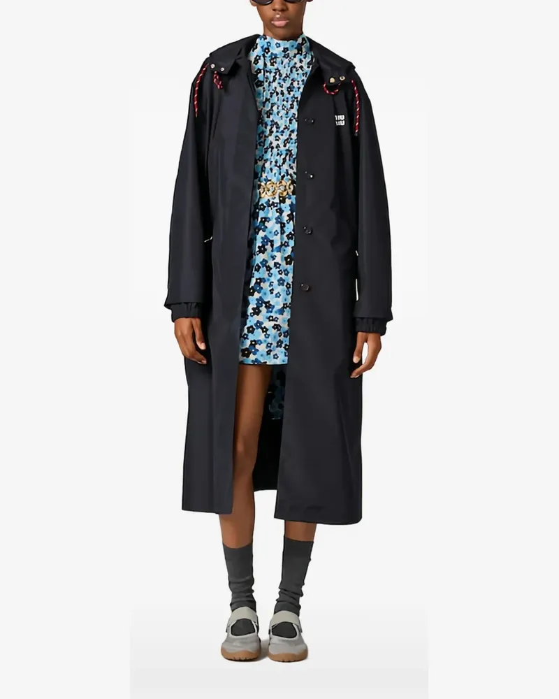 Miu Miu Mantel mit Kapuze - Blau Blau