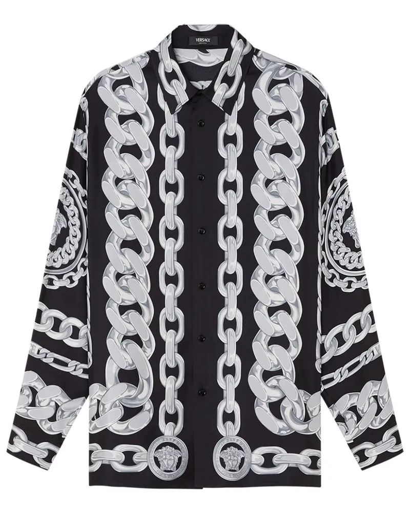 Versace Medusa Chains Hemd - Schwarz Schwarz