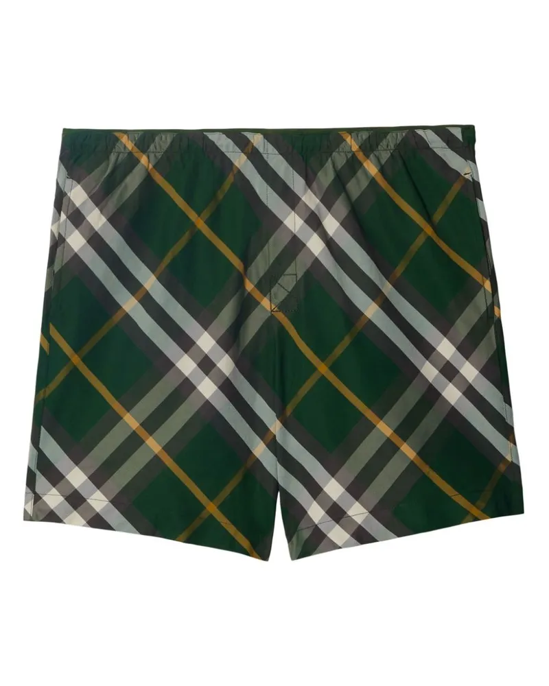 Burberry Twill-Badeshorts mit Check GrüN