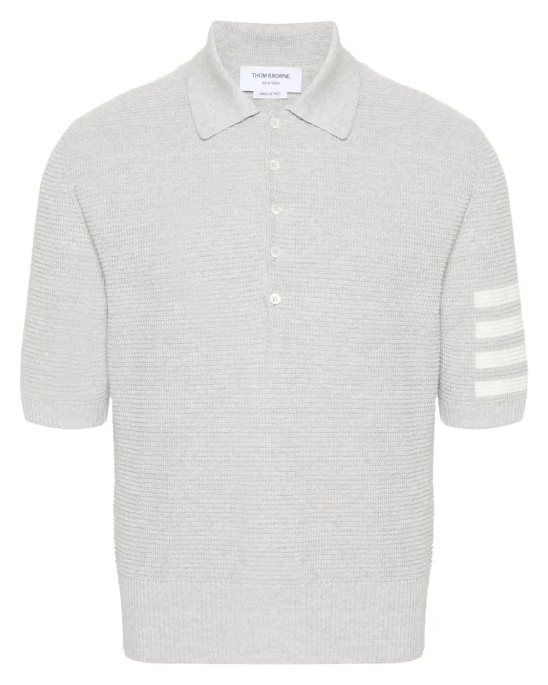 Thom Browne Gestricktes Bar Poloshirt - Grau Grau