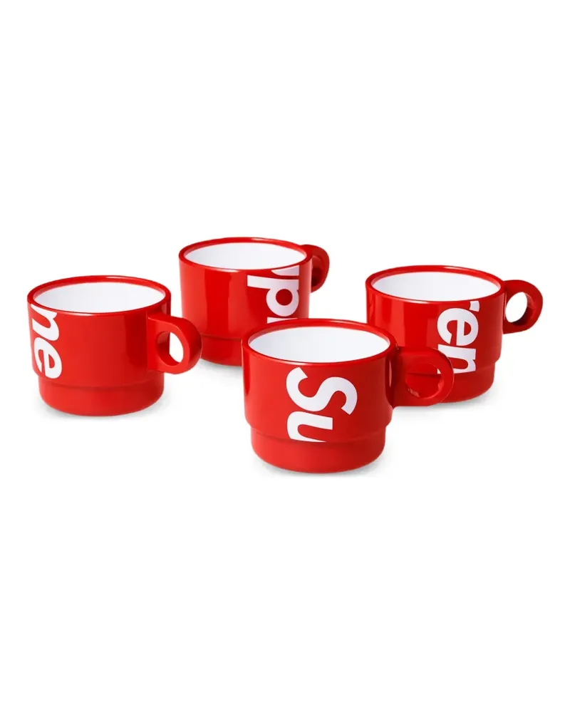 Supreme Being logo-print stacking set cups - Rot Rot