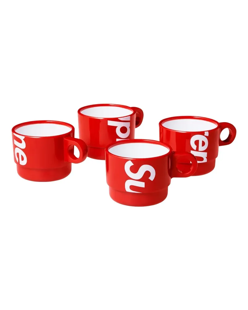 Supreme Being logo-print stacking set cups - Rot Rot