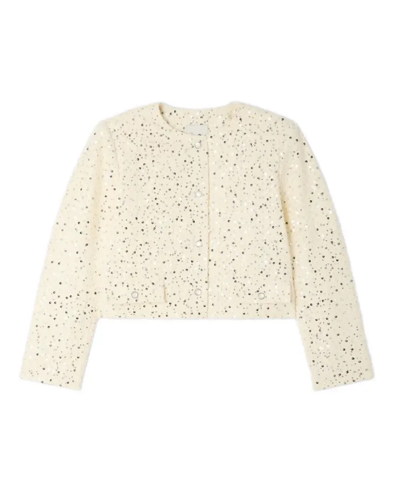 Sandro Cropped-Jacke mit Pailletten - Nude Nude