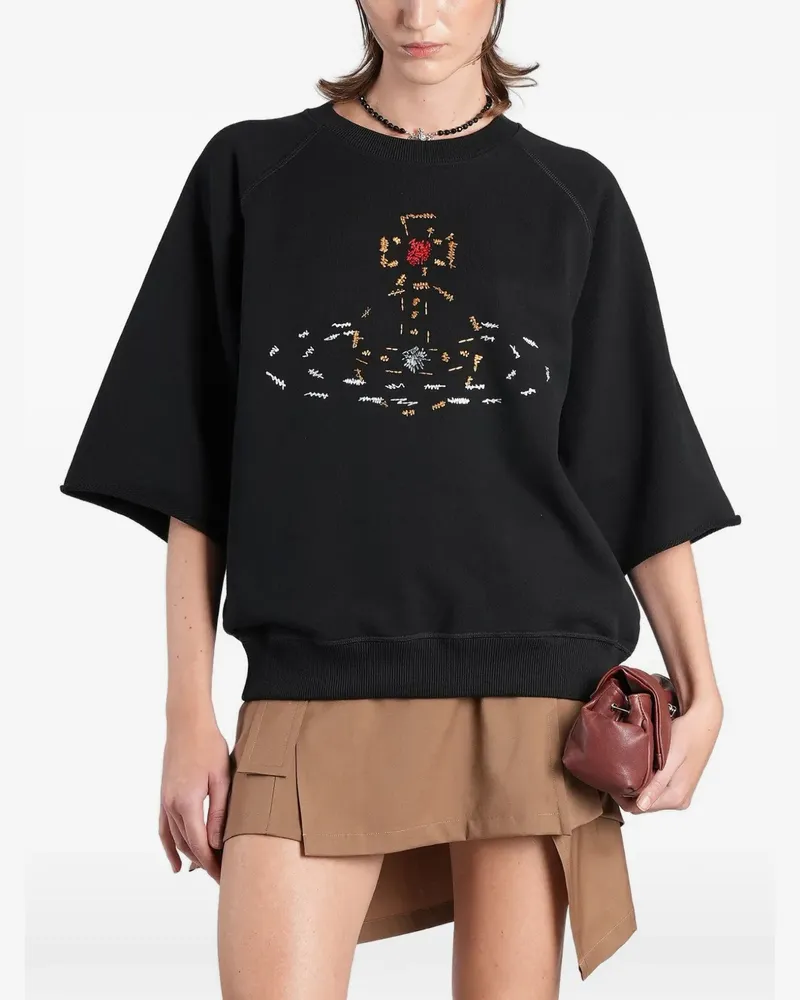 Vivienne Westwood short sleeve raglan sweatshirt - Schwarz Schwarz