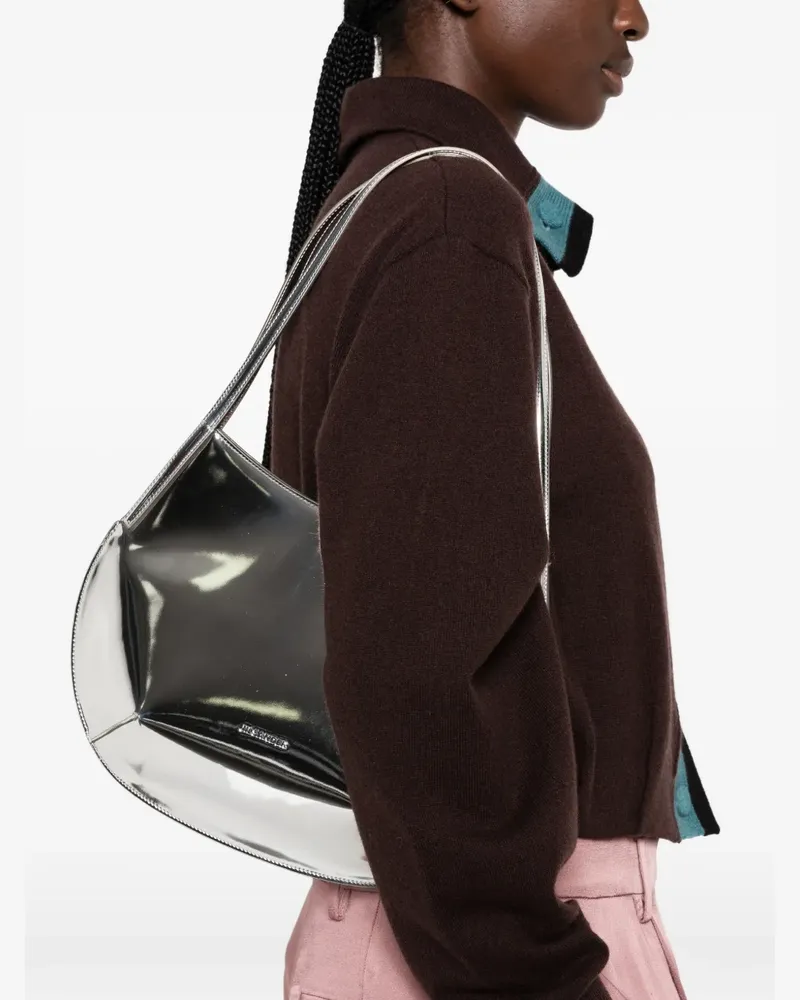 Jil Sander Kante metallic-effect leather shoulder bag - Silber Silber